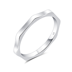 Hexagon Shape Silver Ring NSR-3930